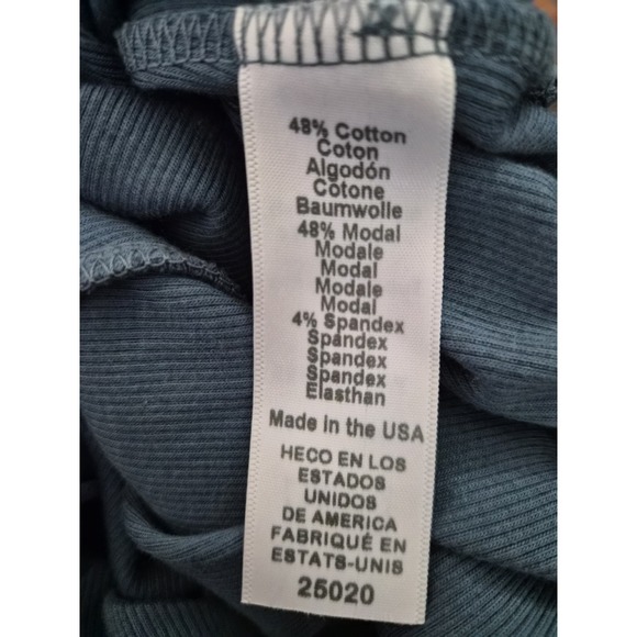 Michael Stars Calliope Extended Sleeve Maxi Dress Pebble Blue Ribbed Knit Size M - Picture 7 of 8